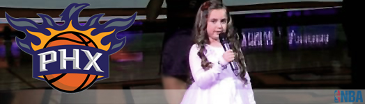 7 year old Kylen Barnett singing the National Anthem at the Phoenix Suns game 1-19-14 [Musical Surprise]