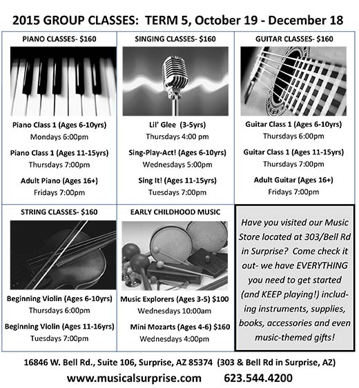 2015 GROUP CLASSES: TERM 5 (October 19 – December 18)
